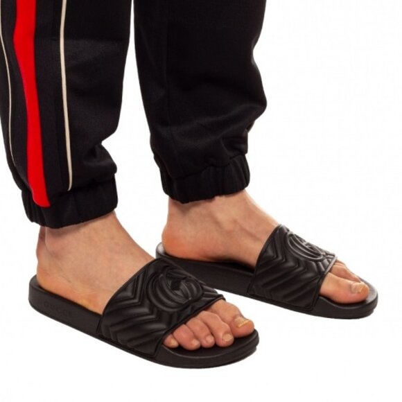NEW GUCCI Men’s GG Matelasse Quilted Slides Sandals 11 G US 11.5 $495 Authentic - Picture 5 of 12